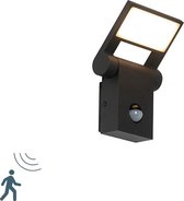 QAZQA zane - Moderne LED Wandlamp  met Bewegingsmelder | Bewegingssensor | sensor voor buiten - 1 lichts - D 13.02 cm - Antraciet - Buitenverlichting