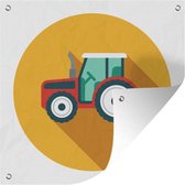 Tuindoek Tractor - Oranje - Cirkel - 100x100 cm