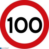 Simbol - Stickers 100 km - Maximaal 100 km/u - Duurzame Kwaliteit - Formaat ø 30 cm.