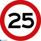 Simbol - Stickers 25 km - Maximaal 25 km/u - Duurzame Kwaliteit - Formaat ø 25 cm.