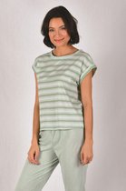 Cybéle Katoenen Pyjama Dames Volwassenen | Korte Mouw & Capri Broek | Pyama Dames Volwassenen | Groen 7-810532 46