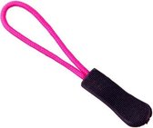 Zipper puller roze zwart - per 3 stuks