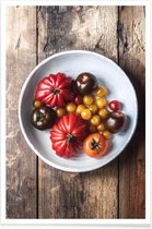 JUNIQE - Poster Sommertomaten -30x45 /Bruin & Rood