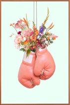 JUNIQE - Poster met kunststof lijst Flower Power -20x30 /Kleurrijk