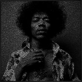 JUNIQE - Poster in kunststof lijst Jimi Hendrix - pointillisme -30x30