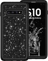 Luxe Glitter Shock Proof Hard Case Cover Bumper Hoesje Geschikt Voor Samsung Galaxy S10 (6.1 Inch) - 3-In-1 Heavy Duty Telefoonhoesje Met Bescherming - Beschermhoes Met Hardcover B