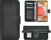 Samsung Galaxy A42 hoesje - Bookcase - Samsung A42 Hoesje Book Case Wallet Echt Leder Zwart Cover
