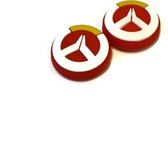 Thumb Grips | Thumb Sticks | Gaming Thumbsticks | Geschikt voor Playstation PS5 PS4 PS3 & Xbox X S One 360 | 1 Set = 2 Thumbgrips | Rood met Wit/Geel