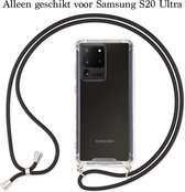Samsung S20 Ultra Hoesje - Samsung Galaxy S20 Ultra hoesje met koord transparant shock proof case