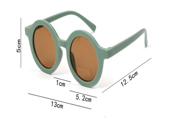 Kinder Zonnebril - Bril - Kind - Baby - Oud Groen - Vintage - Rond - Retro - Vanaf 2 jaar - 6 jaar - UV beschermend - Opklapbaar - Kinderzonnebril - Zonnebrillen - DH Collection van Merkloos — afbeelding 2