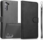 Voor Samsung Galaxy Note10 Kalf Textuur 2 in 1 Afneembare Magnetische Achterkant Horizontale Flip Lederen Case met Houder & Kaartsleuven & Portemonnee & Fotolijst (Zwart)