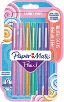 Paper Mate Flair-viltstiften | Medium punt (0,7 mm) | Diverse Candy POP-kleuren | 6 stuks