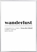 Poster Met Metaal Zilveren Lijst - Wanderlust Poster