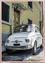 Poster Met Metaal Rose Lijst - Witte Abarth Poster