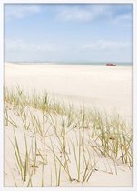 Poster Met Witte Lijst - Zand Grassen Poster