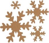 Sneeuwvlok, naturel, 3+5+8+10 cm, 350 gr, 16 stuk