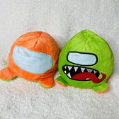 Fidget Toys- Mood knuffel - Moodknuffel - Among us ® - reversible - omkeerbaar - green/orange