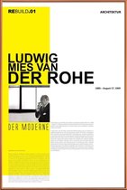 JUNIQE - Poster met kunststof lijst Mies Van Der Rohe -40x60 /Geel &