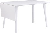 Table à manger extensible en bois Nordiq Lotta - L120 x L80 x H75 cm - blanc