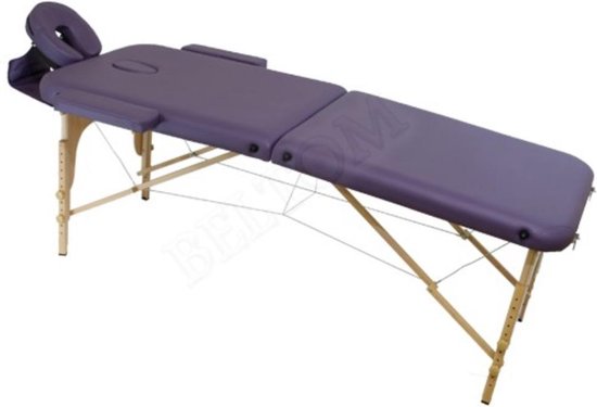 Massagetafel 2-delig -Reiki tafel - Bekleding 7.6 cm - Paars - Opvouwbaar -  Met draagtas | bol.com