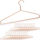 Relaxdays koperen kleerhangers - 12 stuks - kledinghangers metaal - koper  -... | bol.com