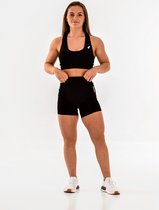 Vital summer sportoutfit / sportkleding set voor dames / fitnessoutfit short + sport bh (black/zwart)