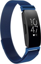 YPCd® Fitbit Inspire 2 bandje - Donkerblauw - Milanees Roestvrij Staal - Large