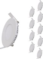 12W witte slanke ronde LED-downlight (pak van 10) - Wit licht
