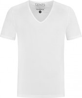 Gents - T-shirts 2 pack v-hals - Katoen - Wit - Maat M