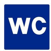 WC sticker, blauw 300 x 300 mm