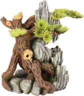 Aquarium decoratie Dio Wortels met Plant  - 14 x 12 x 20 cm - Bruin - 14 x 12 x 20 cm