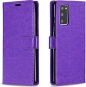 Voor Samsung Galaxy A52 5G/4G Crazy Horse Textuur Horizontale Flip Lederen Case met Houder & Kaartsleuven & Portemonnee & Fotolijst (Paars)