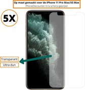 Fooniq Screenprotector Transparant 5x - Geschikt Voor Apple iPhone 11 Pro Max