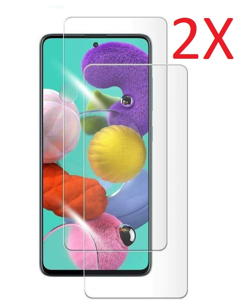 Screenprotector Geschikt voor Samsung Galaxy A51 Screenprotector Tempered Glass - 2 Stuks