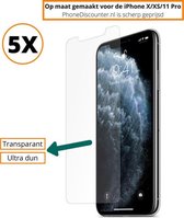 Fooniq Screenprotector Transparant 5x - Geschikt Voor Apple iPhone 11 Pro/XS/X