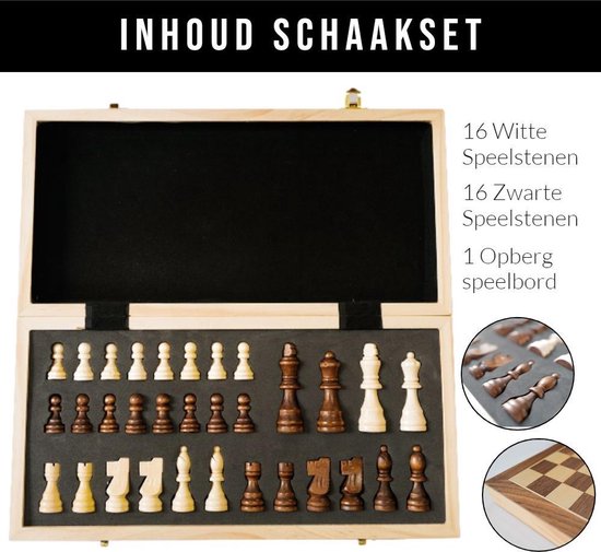 Thumbnail van een extra afbeelding van het spel No Peak schaakspel - schaakset - schaakbord met schaakstukken - magnetisch - inklapbaar