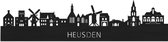 Skyline Heusden Zwart hout - 100 cm - Woondecoratie - Wanddecoratie - Meer steden beschikbaar - Woonkamer idee - City Art - Steden kunst - Cadeau voor hem - Cadeau voor haar - Jubileum - Trouwerij - WoodWideCities