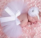 Tutu|fotoshoot|newborn|wit|baby|haarband