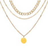 Ketting Set - 3 Layer - Goud - Munt - Dames - Lieve Jewels