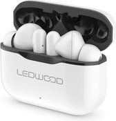 LEDWOOD LD-T06-WHI-BLK - CAPELLA T06 TWS earphones met oplaadcase en superbass, wit/zwart