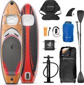 Premium 9in1 SUP board set + 2in1-kijkvenster + Kajakzitje | Standup paddleboard opblaasbaar | 6 inch dik | action cam holder | Watersport stand-up paddling | Sportstech WBX300/320