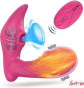 TipsToys Luchtdruk Vibrator 5.0 met Afstandsbediening Sex Toys voor Vrouwen met Verwarming