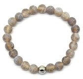 Kralenarmband-Agaat grijs- cracked look-Musthaves