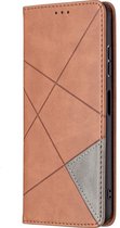 Samsung Galaxy A22 5G Hoesje - Mobigear - Rhombus Slim Serie - Kunstlederen Bookcase - Bruin - Hoesje Geschikt Voor Samsung Galaxy A22 5G