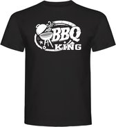 T-Shirt - Casual T-Shirt - Fun T-Shirt - Fun Tekst - Lifestyle T-Shirt - Barbecue - Zomer - Food - BBQ - BBQ King - Zwart - Maat XXXL - 3XL