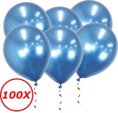 Blauwe Ballonnen Verjaardag Versiering Blauwe Helium Ballonnen Feest Versiering Gender Reveal Babyshower Chrome Blauw 100 Stuks