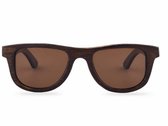 Houten zonnebril Small - Courageous Caramel - Zwarte glazen