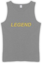 Grijze Tanktop sportshirt met Gouden “ Legend “ Print Size XXXXL