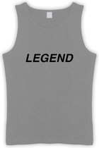 Grijze Tanktop sportshirt met Zwarte “ Legend “ Print Size S