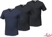 3 pack Liabel t-shirts V-hals assortiment Blauw/Zwart/Zwart maat M